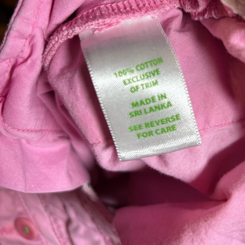 Lilly Pulitzer Pink Chino Shorts Size 6 • Palm Logo • 5” Inseam • Cotton - Picture 6 of 7